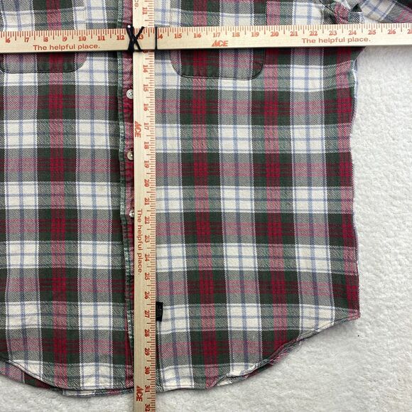 Vintage 90s RRL Double RL Ralph Lauren Heavy Plaid Flannel Work Shirt Size L - Picture 7 of 12